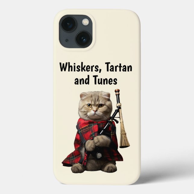 Schottische Folkkatze mit Bagpipe Phone Case (Rückseite)