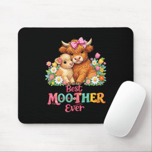 Schottische Highland-Kuh-Mama Frohen Muttertag  Mousepad