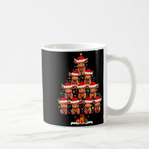Schottische Highland-Kuh-Weihnachtsbaumlichter Xma Kaffeetasse