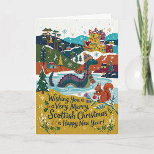 Schottische Highland-Landschaft Weihnachtskarte Karte