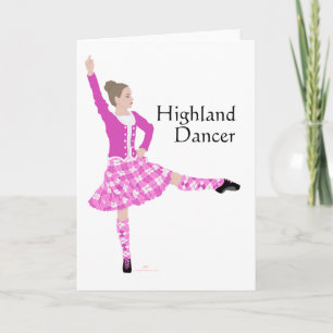 Schottische Highland-Tänzerin Pink Karte