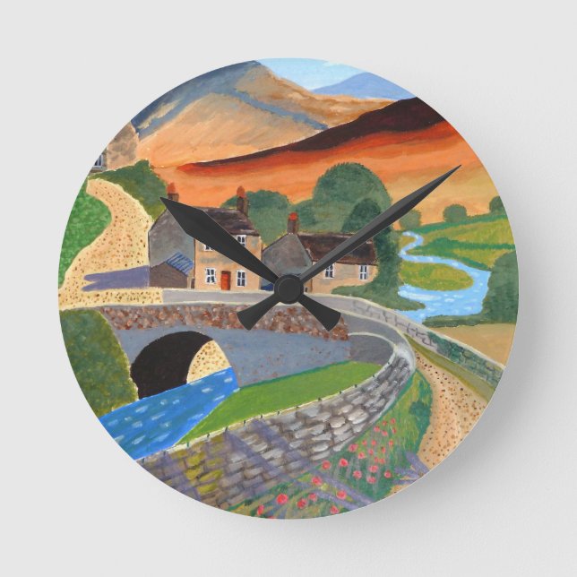 Schottische Highlands Runde Wanduhr (Vorderseite)