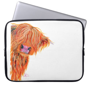 Schottische Hochland-Kuh "PEEKABOO" Laptop-Hülse Laptopschutzhülle