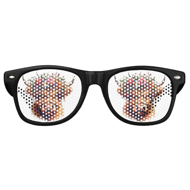 Schottische Hochland-Kuh-Sonnenbrille Partybrille (Vorderseite)