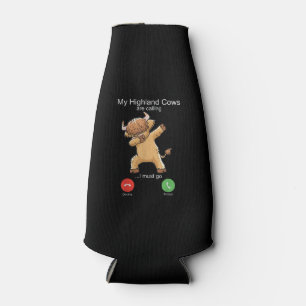 Schottische Hochlandkuh ruft Flaschenkühler