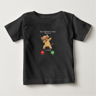 Schottische Hochlandkühe ruft Baby T-shirt