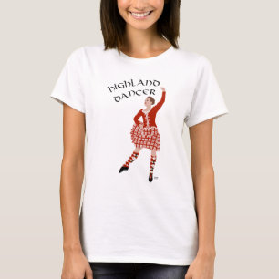 Schottische Hochlandtänzerin in Rot T-Shirt