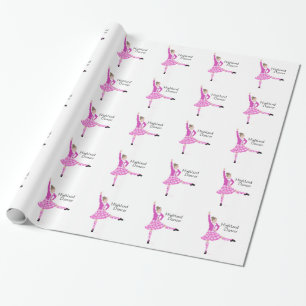 Schottische Hochlandtänzerin Rosa Geschenkpapier