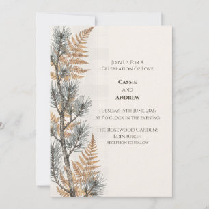 Schottische Hochzeitseinladung Pine Fern Einladung