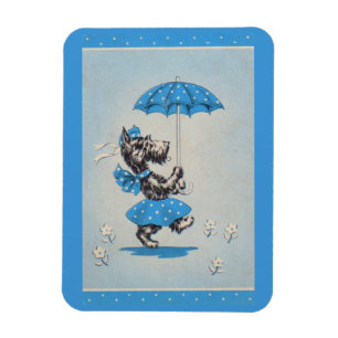 Schottische Hundedame mit Schirm Magnet