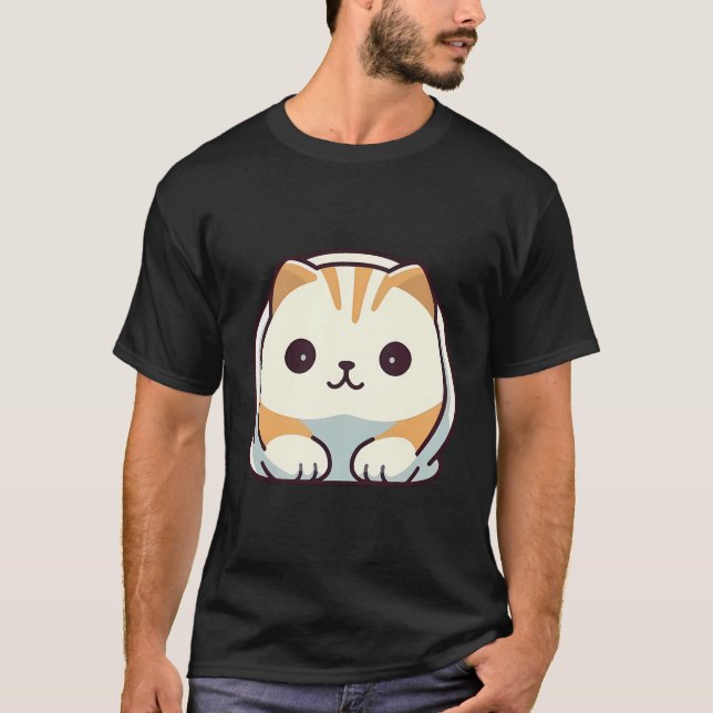 Schottische Katzenkatze Minimale Liebe Katzen T-Shirt (Vorderseite)