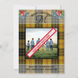 Schottische MacLeod Clans Yellow Tartan Xmas Card Feiertagskarte