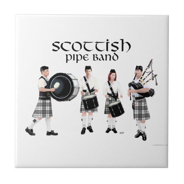 Schottische Pipe Band Fliese (Vorderseite)