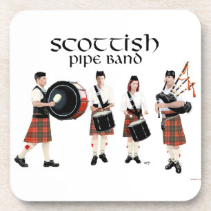 Schottische Pipe Band - Rote Kilts Untersetzer