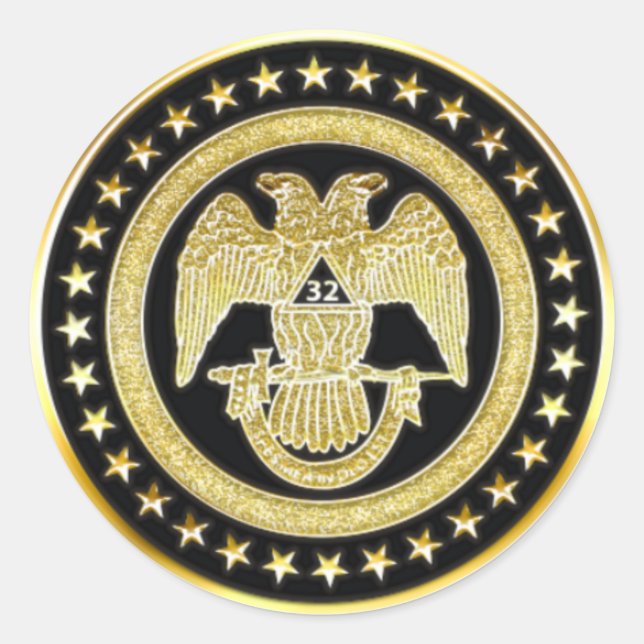 Schottische Rite 32 Runder Aufkleber (Vorderseite)