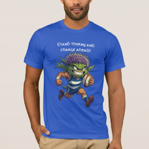 Schottische Rugby Thistle Charakter Fierce Sportar T-Shirt