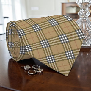 Schottische Tartan-Braun benutzerdefinierte Krawat Krawatte