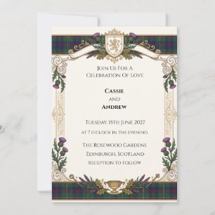 Schottische Tartan-Hochzeit Einladung