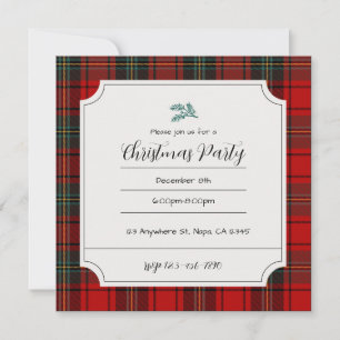 Schottische Tartan-Weihnachtsfeier Einladung anpas