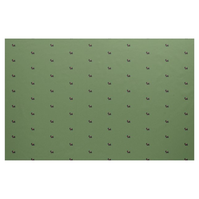 Schottische Terrier auf Grün mit rotem Bogen Stoff (Yard (91,4 cm))