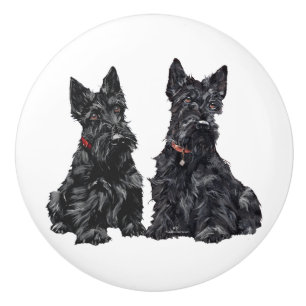 Schottische Terrier-Griffe Keramikknauf