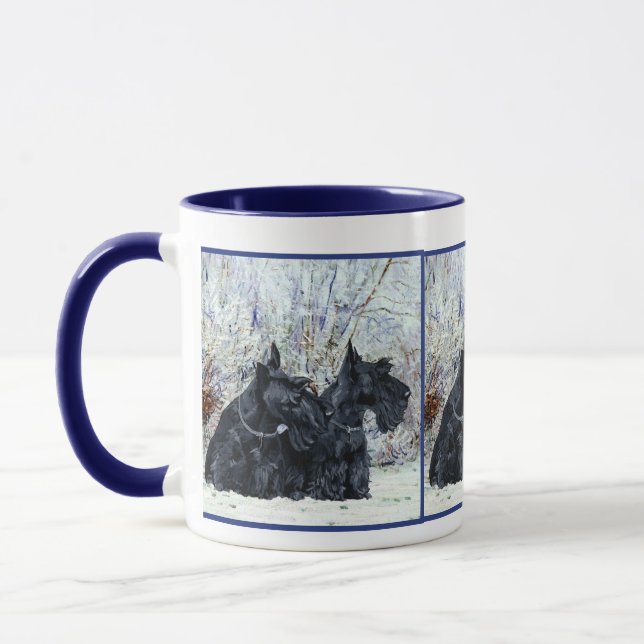 Schottische Terrier in Wintertime Tasse (Links)