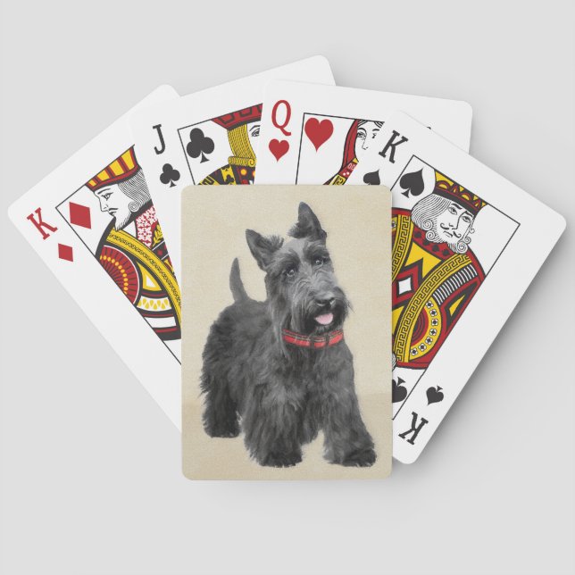 Schottische Terrier-Malerei - niedliche Spielkarten (Rückseite)
