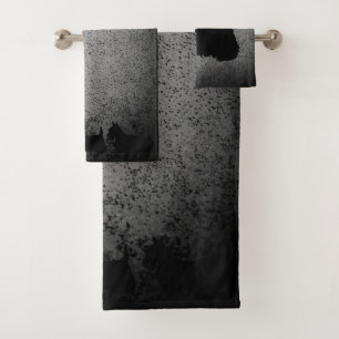 Schottische Terrier, schwarze Silhouette, Granitsi Badhandtuch Set