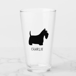 Schottische Terrier-Silhouette  Glas