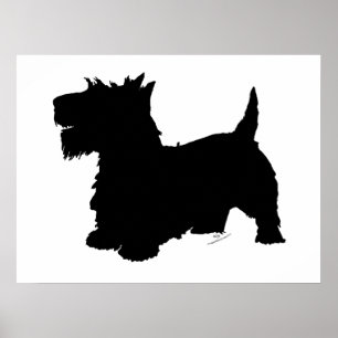 Schottische Terrier-Silhouette Poster