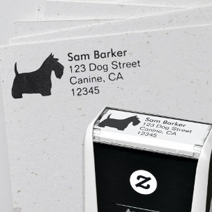 Schottische Terrier-Silhouette-Rücksendeadresse Permastempel