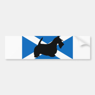 schottische Terrier-Silhouette Schottland flag.png Autoaufkleber