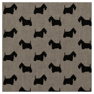Schottische Terrier-Silhouetten Schwarze Scottie Stoff