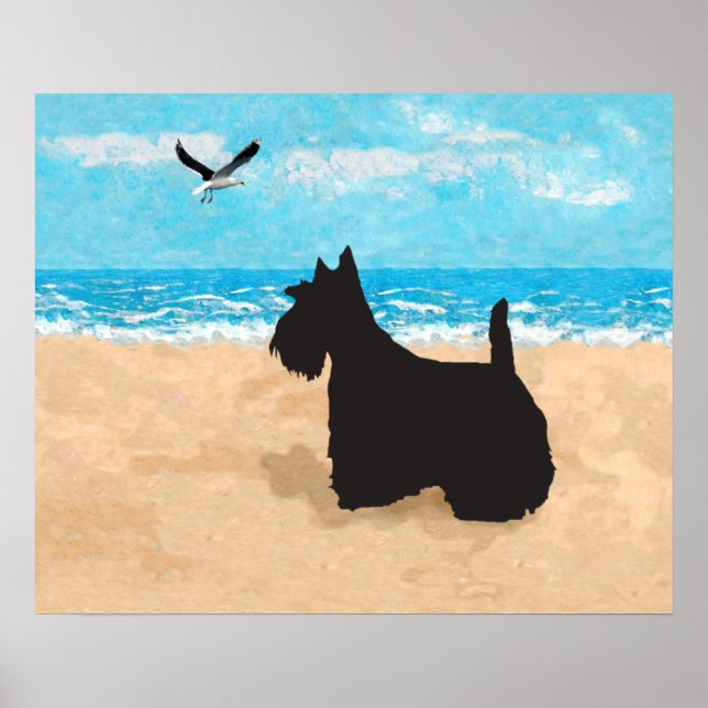 Schottische Terrier und Seagull Poster (Vorne)