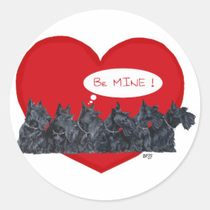 Schottische Terrier Valentinstag Runder Aufkleber