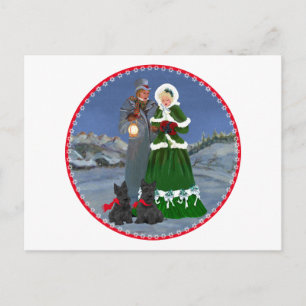Schottische Terrier Weihnachtslied Feiertagspostkarte