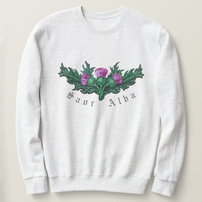 Schottische Unabhängigkeit Saor Distel-Kunst alba Sweatshirt (Design vorne)