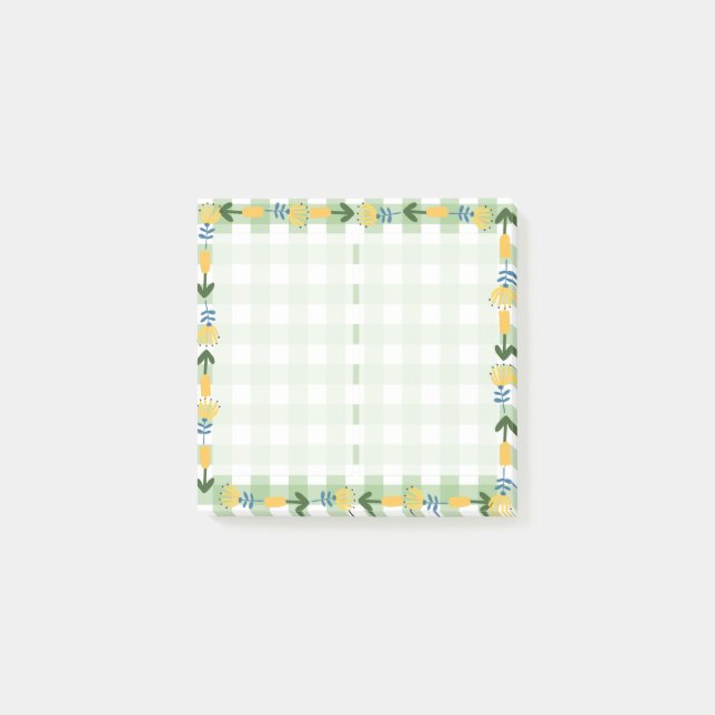 Schottische und blumengrün und gelb Niedlich Post-it Klebezettel (Vorderseite)