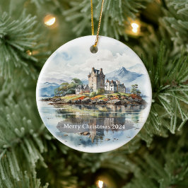 Schottische Weihnachtsdekoration der Keramik Ornament