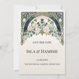 Schottische Wildblumen-Save-the-Date-Karte Save The Date