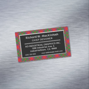 Schottischer Akzent Clan MacKintosh Tartan Magnetische Visitenkarte