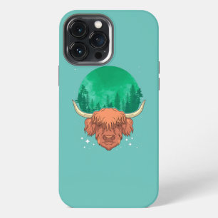 Schottischer Bauer Rind Bauernhof Tier Wald iPhone 13 Pro Max Hülle