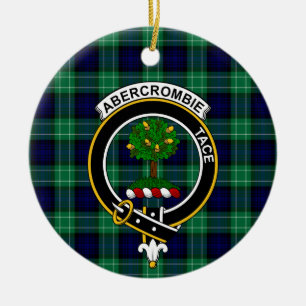 Schottischer Clan Abercrombie Jagd Tartan und Wapp Keramik Ornament