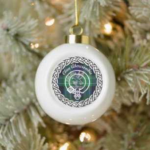 Schottischer Clan Abercrombie Tartan und Wappen Keramik Kugel-Ornament