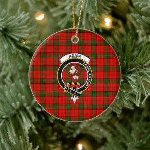 Schottischer Clan Adair Tartan und Wappen Keramik Ornament