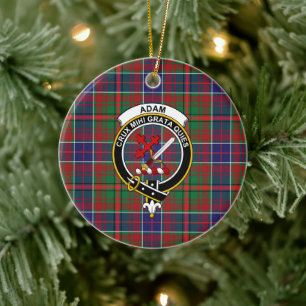 Schottischer Clan Adam Ancient Tartan und Wappen Keramik Ornament