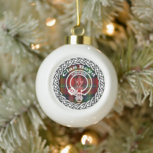 Schottischer Clan Boyd Tartan und Wappen Keramik Kugel-Ornament