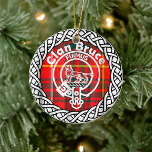Schottischer Clan Bruce Tartan und Wappen Keramik Ornament