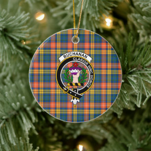 Schottischer Clan Buchanan Ancient Tartan und Wapp Keramik Ornament