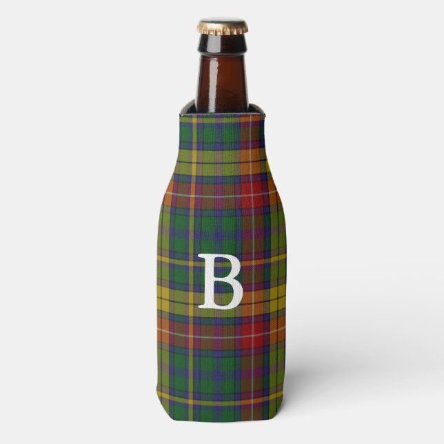 Schottischer Clan Buchanan Tartan Kariert Bottle C Flaschenkühler (Flaschenvorderseite)